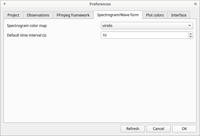 Preferences Spectrogram / Wave form