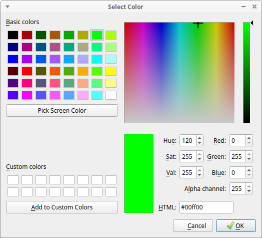 Color selection