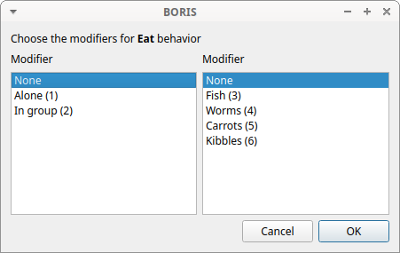 Ask for modifiers